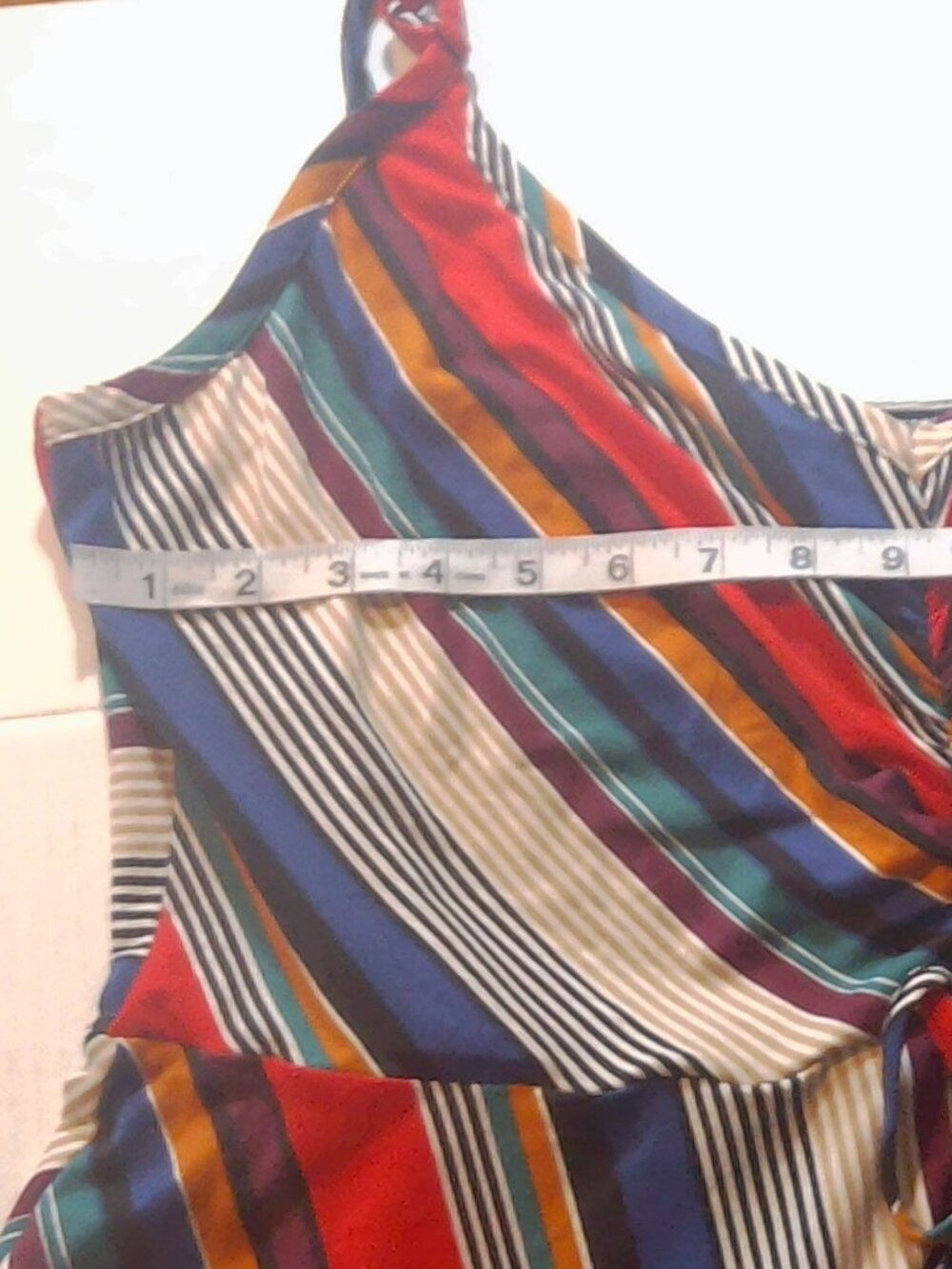Venus Retro Multi-Color Striped Ruched Cami Dress - Picture 6 of 16